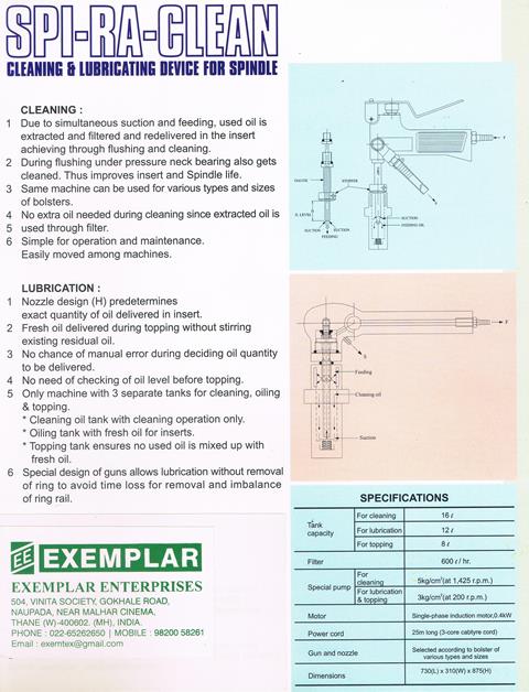 Textile Spindle Cleaning Equipment